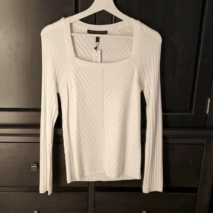 White House Black Market White Lightweight Sweater